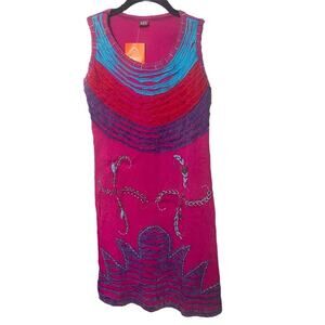 KPC 100% Cotton Embroidered 90's Y2K Patchwork
Dress, Boho Hippie Free Spirit XL